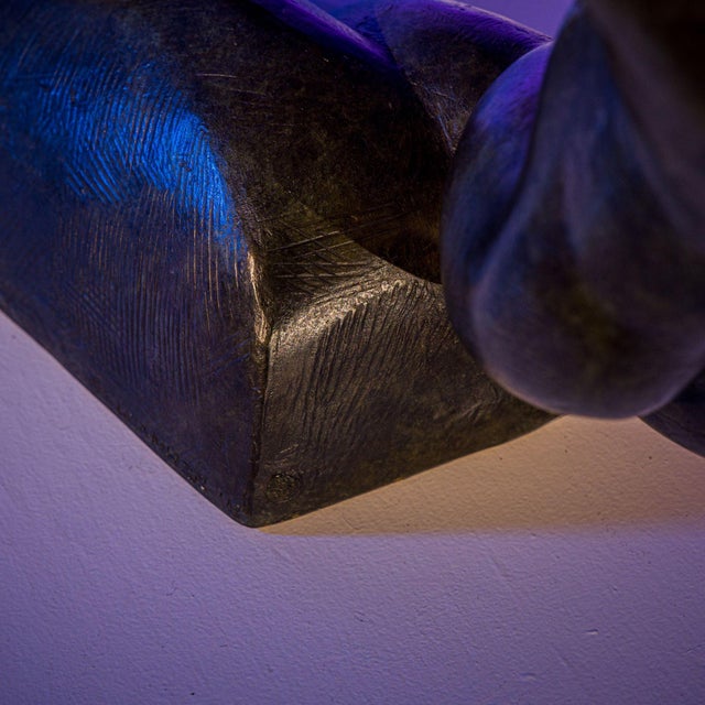 "L'Espace" by Henri Delcambre bronze, stamped at the base.
