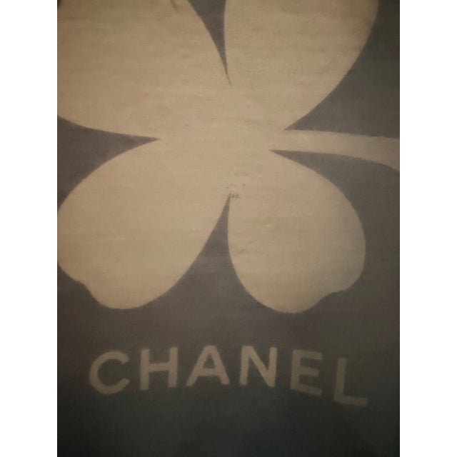 Chanel Chanel Large Silk Chiffon Scarf Leafs Clovers For Sale - Image 4 of 12