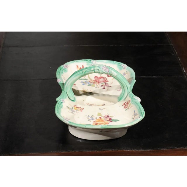 White French 19th Century Longchamp Majolica Asparagus Server with Floral Decor For Sale - Image 8 of 12