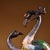 Bronze Late 19th Century Cloisonné Enamel Double Crane Figurine, 3100g, Gilt Bronze For Sale - Image 8 of 9