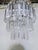 Vintage Waterfall Crystal Chandelier With Ornate Brass Crown For Sale - Image 4 of 9