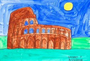 "Collosseo (D0448)" Original Abstract Contemporary Painting by Danny Thach