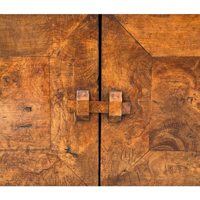 French Brutalist Burl Wood Cabinet, 1970s For Sale - Image 4 of 13