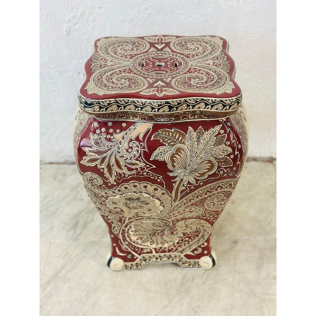 Ceramic Vintage Chinoiserie Ceramic Garden Stool For Sale - Image 7 of 9
