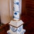 Pair of Neoclassical Painted Lamps, Cream With Blue Designs For Sale - Image 4 of 18