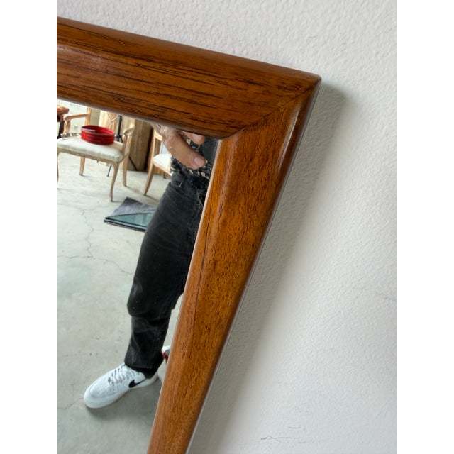 1970’s Mid-Century Modern Walnut Wall Mirror For Sale - Image 9 of 12
