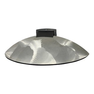1980s Ron Rezek 17" Brushed Metal Architectural Sconce From Municipal Building For Sale