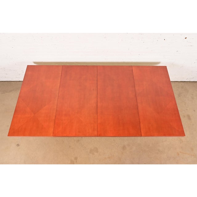Baker Furniture Modern Art Deco Parquet Top Extension Dining Table, Newly Refinished For Sale - Image 14 of 17