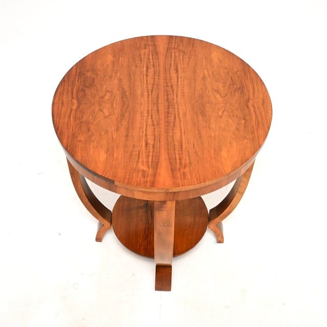 Art Deco Figured Walnut Occasional Side Table, 1930s For Sale - Image 4 of 7