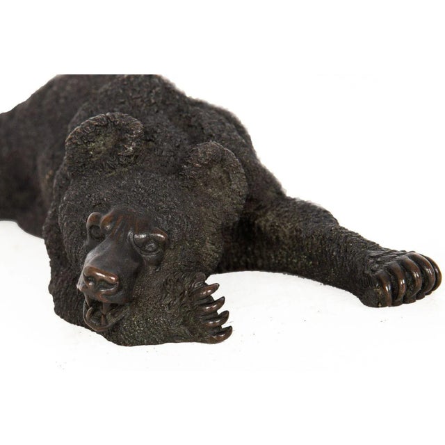 Brown Very Fine Russian Antique Bronze “Resting Bear” After Nikolai Lieberich For Sale - Image 8 of 12