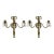 Vintage French Empire Brass Multi-Arm Wall Candle Sconces, Pair For Sale