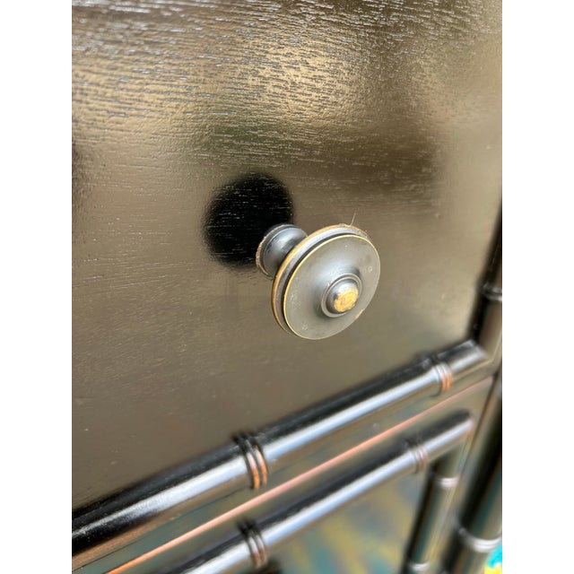 Wood Arhaus Faux Bamboo Cabinet For Sale - Image 7 of 10