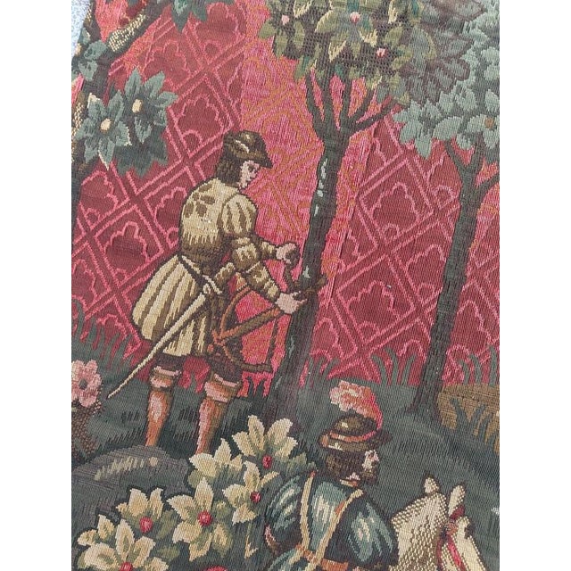 Mid-Century French Aubusson Jacquard Tapestry Médiéval Design, 1940s For Sale - Image 16 of 18