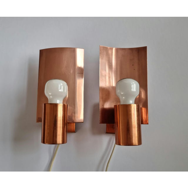 Mid-Century Copper Wall Lamps, Denmark, 1968, Set of 2 For Sale - Image 12 of 18