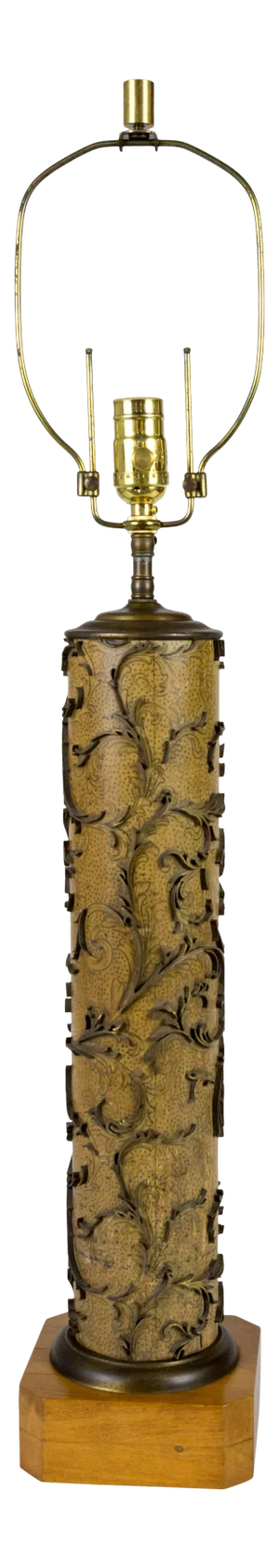 Vintage Wallpaper Printing Roller as Table Lamp