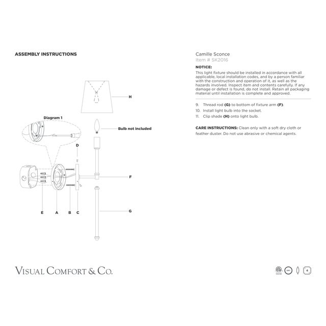 Platinum Suzanne Kasler for Visual Comfort Signature Camille Sconce in Antique Nickel with Linen Shade For Sale - Image 8 of 8