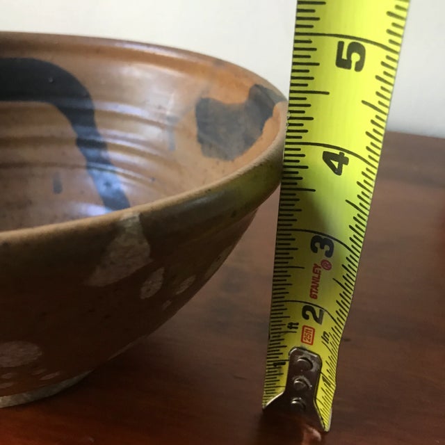 Ceramic Vintage Wabi Sabi Sumi Style Pottery Bowl Signed Kr For Sale - Image 7 of 8