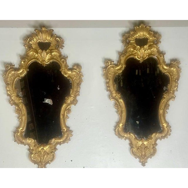 19th Century Italian Carved Giltwood Mirrors For Sale - Image 11 of 14