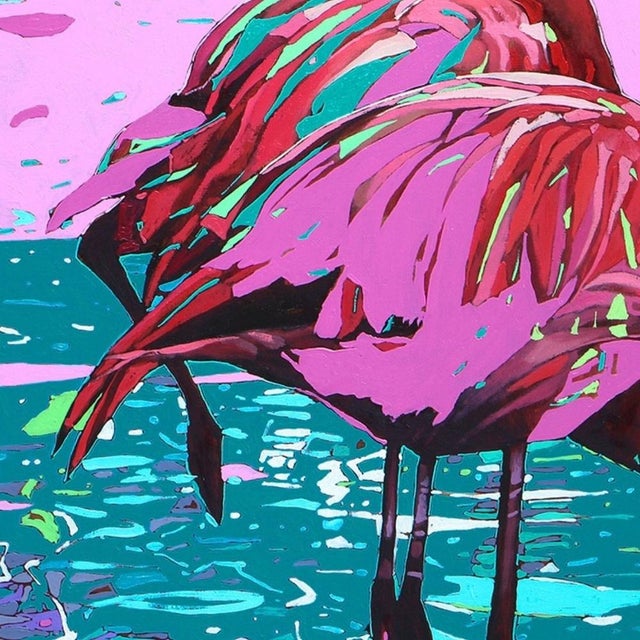 Early 21st Century Rafał Gadowski, Flamingos 33, 2026, Oil on Canvas For Sale - Image 5 of 6