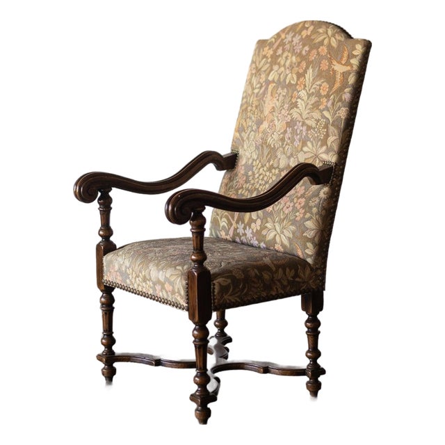 Late 19th Century Fireside Flemish Tapestry Armchair For Sale