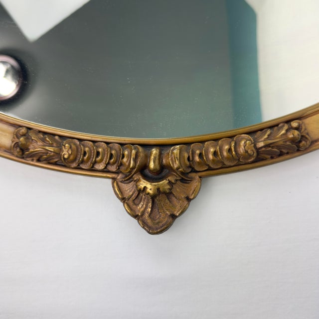 Gold 1930’s Louis Bierfeld Wood & Gesso Mirror - American Beauty For Sale - Image 8 of 12