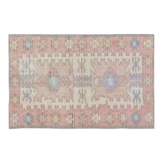Vintage Turkish Anatolian Hand Knotted Wool Rug, 3'8''x5'9'' For Sale