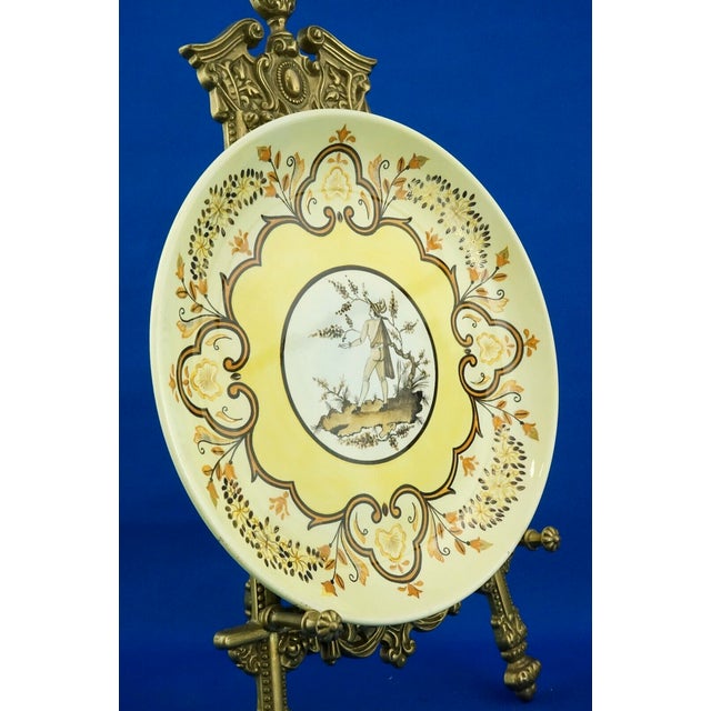 1930s Large 20th Century Art Deco Ceramic Plate from CIA MANNA Turin, Italy, 1930s For Sale - Image 5 of 17