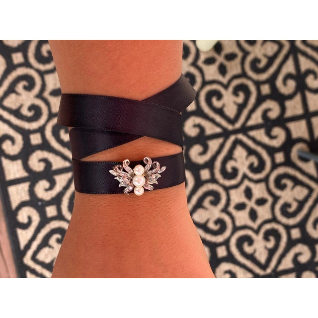 Metal Early 20th Century, The Erica: Antique Pearl and Diamond Pendant/ Pin Combination For Sale - Image 7 of 7