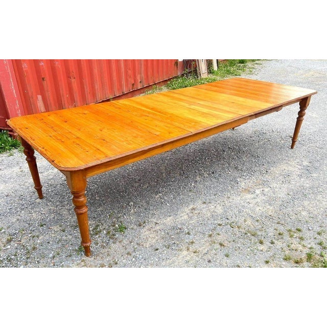Brown Antique French Pine Farmhouse Table For Sale - Image 8 of 9