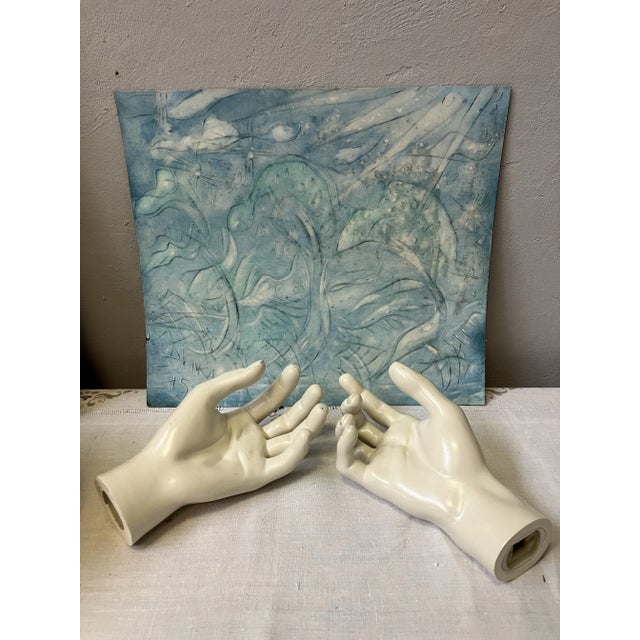 2010s Contemporary Original Abstract Encaustic Painting/Drawing “The Wind” For Sale - Image 5 of 5