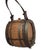 Miniature Oak & Leather Casket Keg For Sale - Image 4 of 6