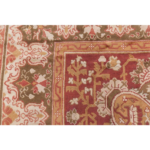 Antique English Axminster Wool Rug For Sale - Image 9 of 12