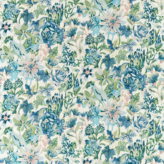 Harlequin Perennials Fabric in Seaglass/ Exhale/ Murmuration For Sale