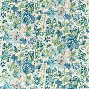 Harlequin Perennials Fabric in Seaglass/ Exhale/ Murmuration