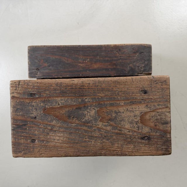 Antique Japanese Wooden Step Stool, 1890s For Sale - Image 9 of 10