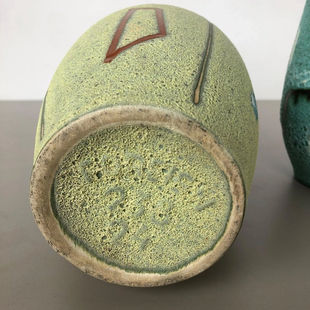 Vintage Pottery Vases by Scheurich, Germany, 1960s, Set of 2 For Sale - Image 12 of 18
