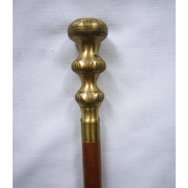 English Barley Twist Wood Walking Cane For Sale - Image 3 of 5