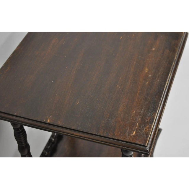 Antique American Empire Mahogany Carved Paw Foot 3 Tier Plant Stand Side Table For Sale - Image 13 of 15