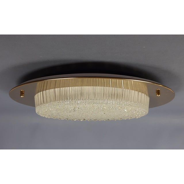 Modern Clear Bubble Glass and Polished Brass Ceiling Lamp from Disano, 1970s For Sale - Image 3 of 11