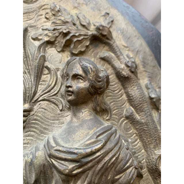 Antique French Gilt Bronze Plaque Architectural Salvage For Sale - Image 9 of 12