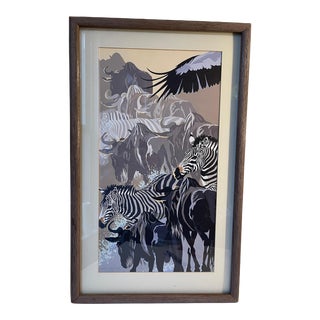 Late 20th Century Safari Limited Edition Serigraph by Tom Taylor, Framed For Sale