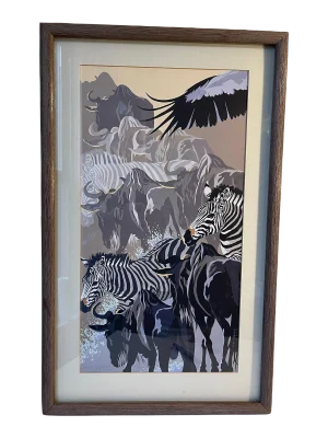 Late 20th Century Safari Limited Edition Serigraph by Tom Taylor, Framed