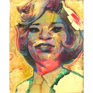 Jackie by Marc Scheff | Resin, Oil, and Caran d'Ache Portrait of a Woman For Sale