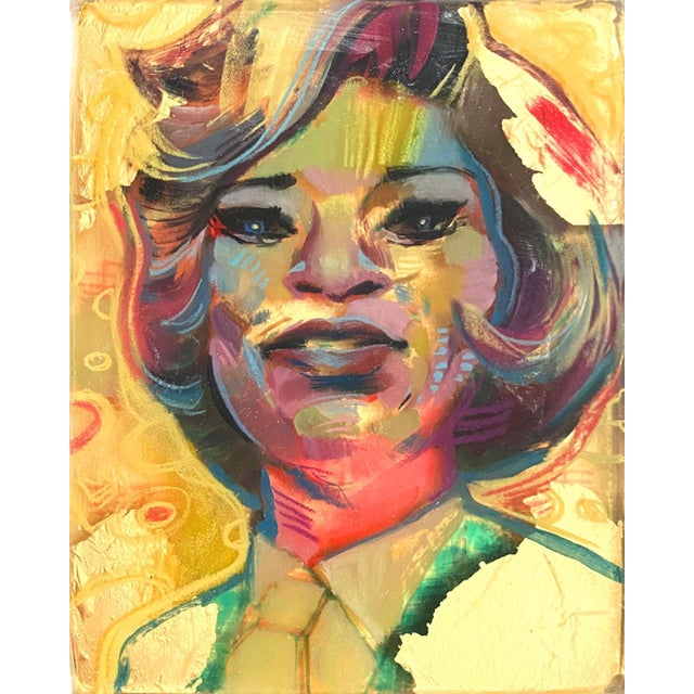 Jackie by Marc Scheff | Resin, Oil, and Caran d'Ache Portrait of a Woman For Sale