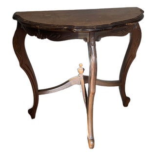 Vintage French Provincial Demi-Lune Console Table For Sale