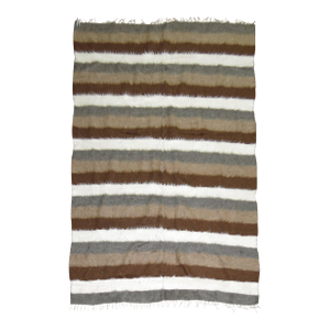 Sirt Vintage Turkish Striped Mohair Rug