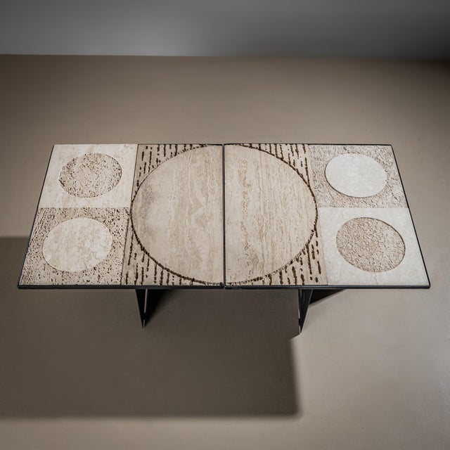 Modern 1970s Double Coffee Table attributed to Grupo NP2, Nerone e Patuzzi For Sale - Image 3 of 10
