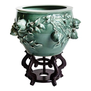Rare Pomegranate Celadon Planter For Sale
