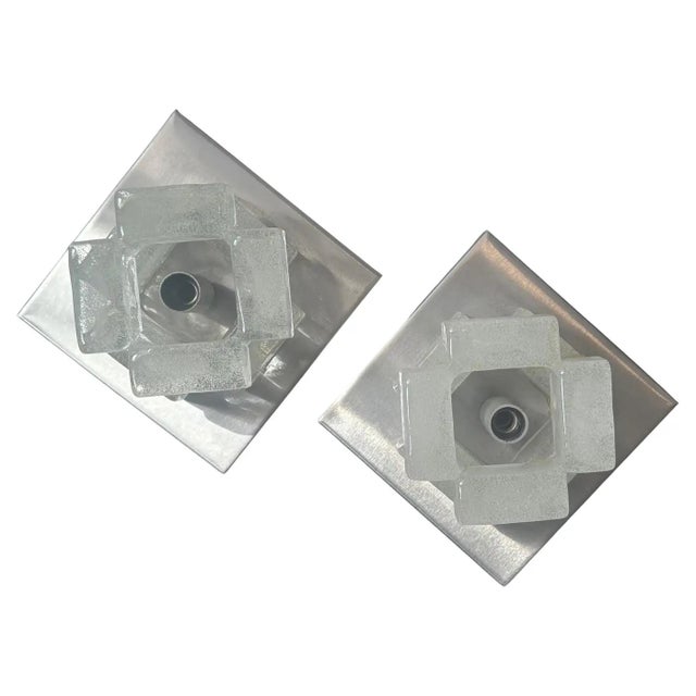 A pair of 1970s Italian Wall Sconces by master glassmaker Albano Poli for his renowned firm, Poliarte. These lights are a...