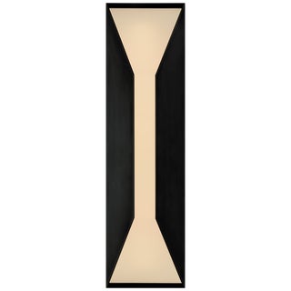 Kelly Wearstler for Visual Comfort Signature Stretto Medium Sconce in Bronze with Frosted Glass For Sale